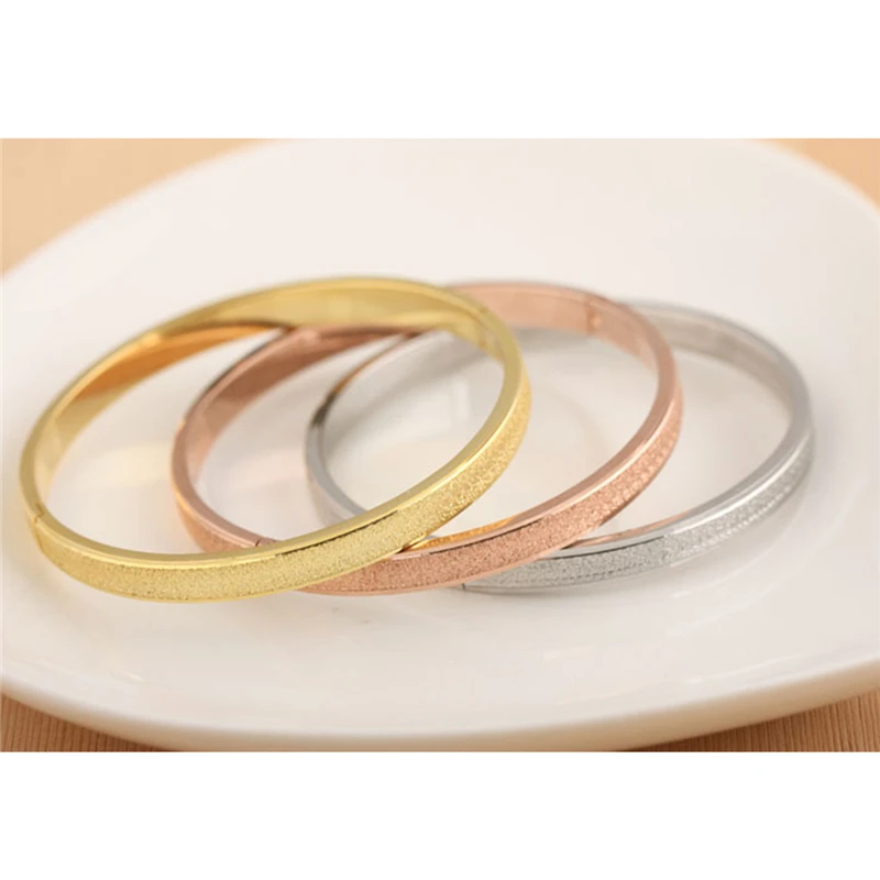 Простые розовые золотые модные роскошные браслеты в стиле панк, браслеты для влюбленных, матовые браслеты для женщин и мужчин, крутые ювелирные изделия для пары, подарок на день рождения