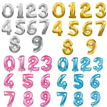 

40inch Gold Silver 0-9Number Foil Balloons Digital Helium globos 1pc Wedding Birthday Party Decorations kids baby shower ballon