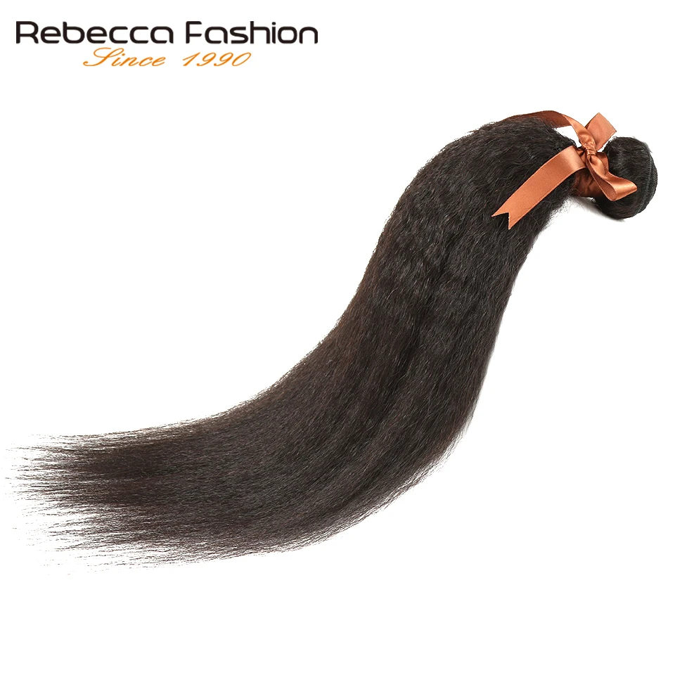 Rebecca странный прямые волосы 1 Комплект предложения бразильский не Реми Пряди человеческих волос для наращивания натуральный черный 10-24