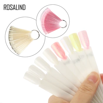 

ROSALIND 50pcs False Nail Display Design Board Nail UV Gel Decoration Round Nail Tips Natural Acrylic Artificial False Nails