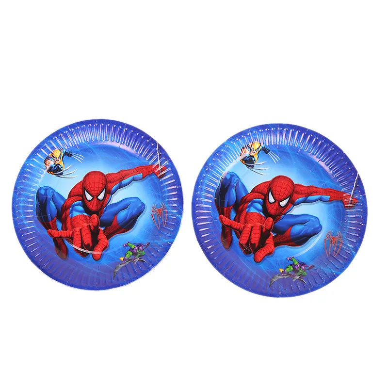 

10 Pieces / Disposable Tableware Birthday Party Decoration For Children Super Hero Spiderman Theme Baby Shower Party Decoration