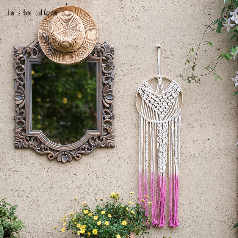 hollow out framed hand made French classic rustic finish wooden frame wall mirror (4)