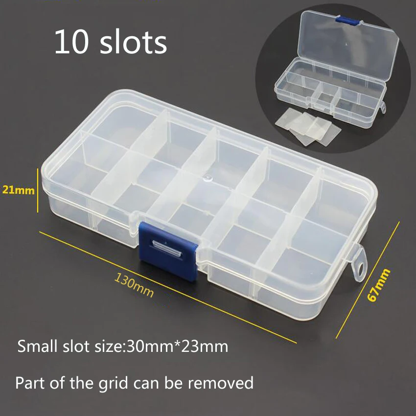 1 PC nuevo 10 ranuras celdas portatil joyería caja contenedor anillo piezas electrónicas tornillo cuentas componente caja de almacenamiento 1 PC nuevo 10 ranuras celdas portatil joyería caja contenedor anillo piezas electrónicas tornillo cuentas componente caja de almacenamiento