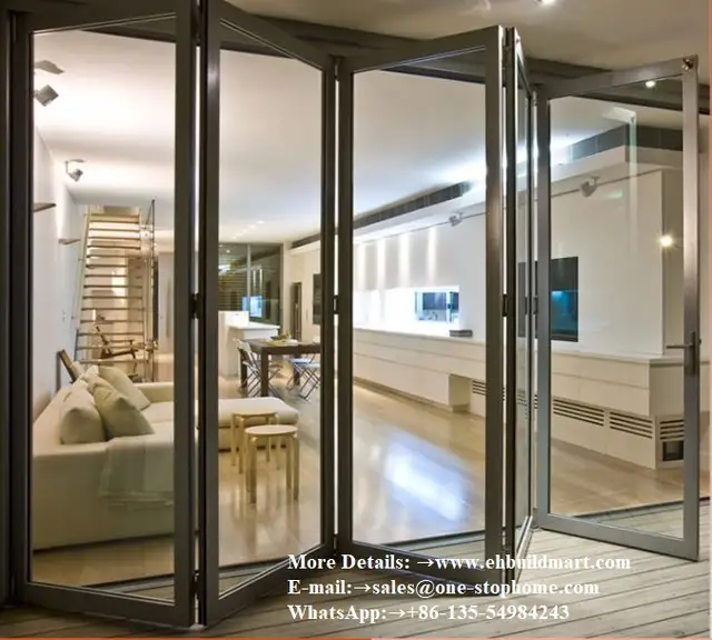 Aluminum Folding Door Secure Safety Robust Insulated Accordion