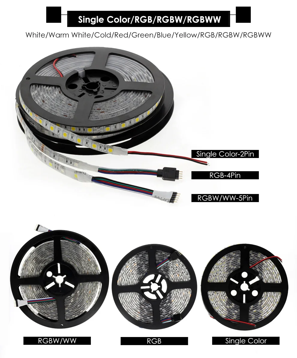 Светодиодная лента 5050 DC12V гибкий светодиодный светильник 60 Светодиодный/м 5 м/лот белый/теплый белый/холодный белый/RGB 5050 Светодиодная лента