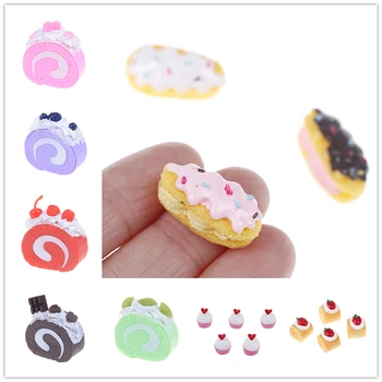

Artificial Dessert Kitchen doll Home Party Decoration Fake Cake Food Model Display Simulation Swiss Roll Mini Play Food