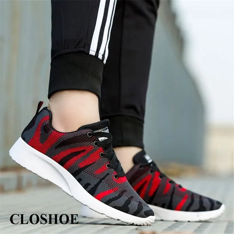 

CLOSHOE New Flying Woven Men's Shoes Spring and Autumn Camouflage Students Casual Shoes Trend Shoes Camouflage