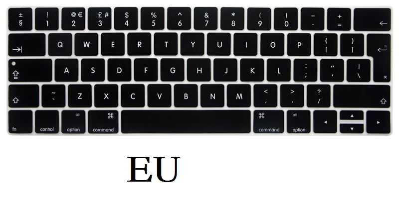 EU  US Silicon for Macbook Pro 13 2018 2017 Keyboard Cover Silicon A1706 A1708 A1989 English for Macbook Pro 13 Keyboard Film (9)