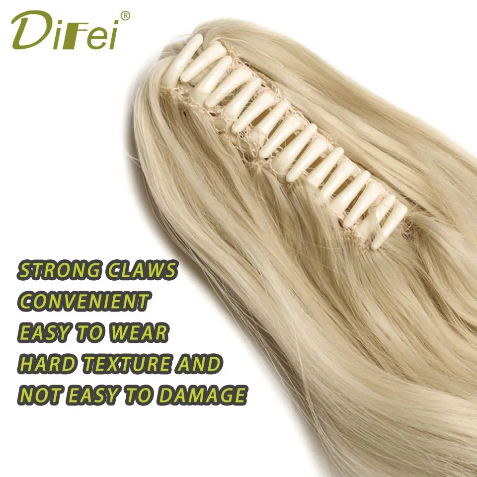 DIFEI 180g 24'' big Long Synthetic Hair Extension Claw Ponytail Wowen Wavy Clip in PonyTail Heat Resistant Fake Hair Pieces 1106