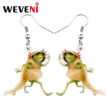 

WEVENI Statement Acrylic Anime Sweet Frog Earrings Drop Dangle Cute Animal Jewelry For Women Girls Teens Gift Charms Brincos New