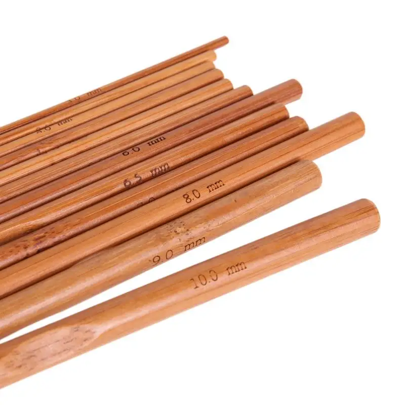 15/20/25/30mm DIY Wooden Crochet Hook Set Knitting Needles Handle Home Yarn