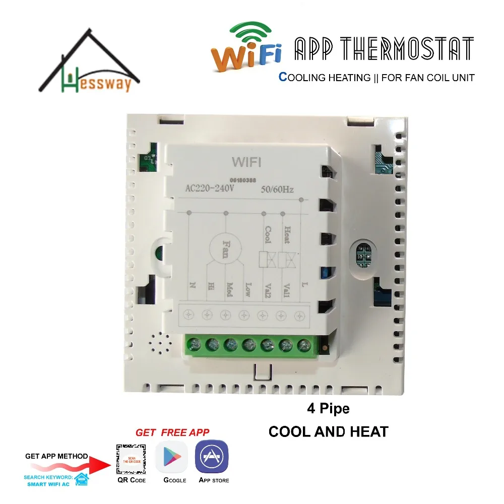 Умный термостат HESSWAY 2p 4p с Wi Fi для вентиляторной катушки|Приборы измерения
