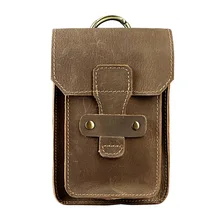 Ретро мужской кожаный кошелек для сигарет, поясная сумка, мягкая маленькая сумка для денег, карман для телефона, поясная сумка, поясная сумка с крюком