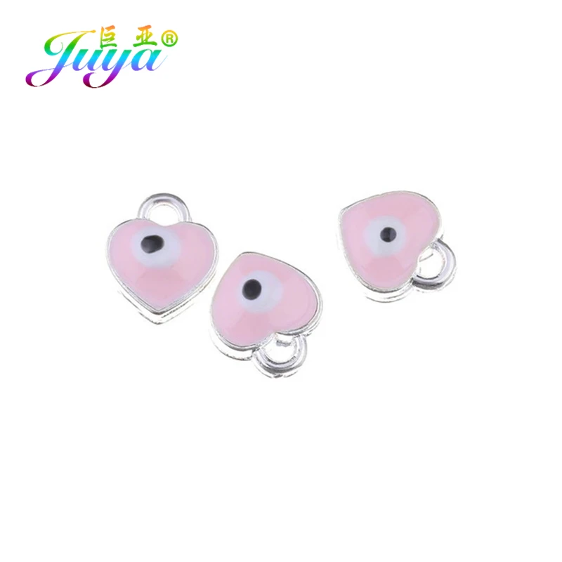 Juya DIY Small Enamel Charms Wholesale HandiCraft Evil Eye Love Heart Star Resin Charms For Women Kids Fashion Bijoux Making - Окраска металла: 50 Pieces As Photo