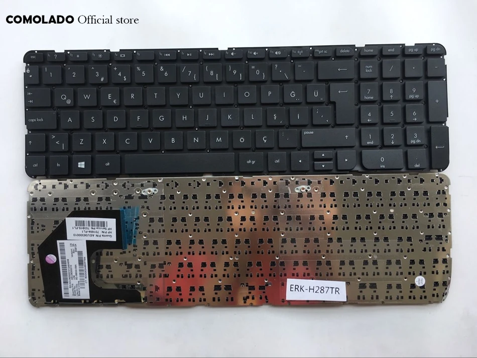 TR Turkish Keyboard for HP Pavilion Sleekbook 15-b000 15-b003tx 701684-001 15 15-B 15-b101tx 15 black without frame Laptop Keyboard TR layout