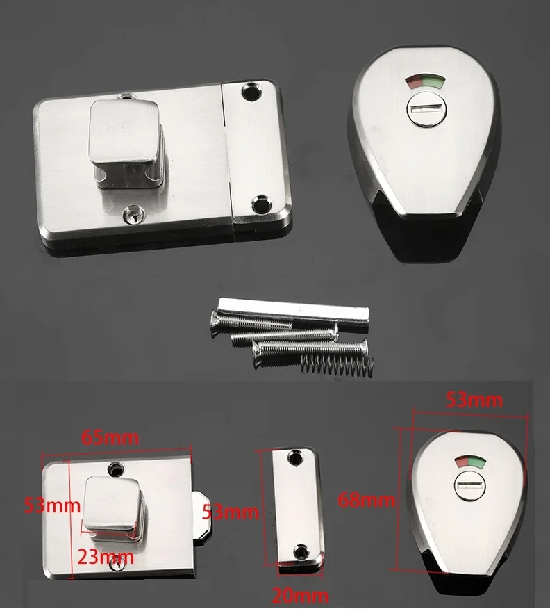 Stainless steel Door Lock Latch Red Green Indicator Public Restroom ...