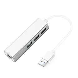 3-Порты и разъёмы USB 3,0 концентратор с Ethernet usb-хаб, Sup Порты и разъёмы ing RJ45 10/100/1000 Мбит/с Ethernet сетевой usb-хаб совместима с iMac Macboo