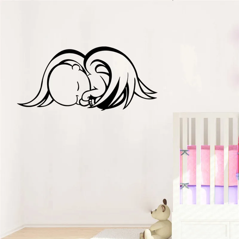 Sleeping Baby Angle Baby Wall Car Stickers Nursery Kids Children