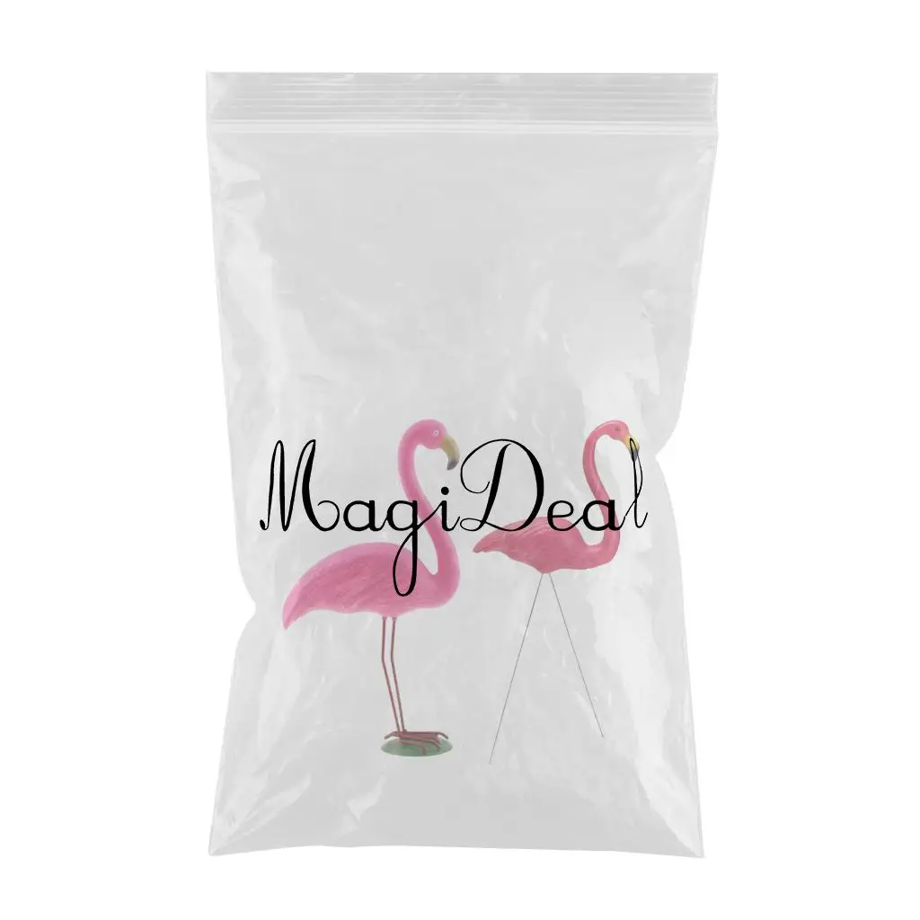 2Pieces Lifelike Pink Flamingo Yard Garden Lawn Art Ornaments Decor Set
