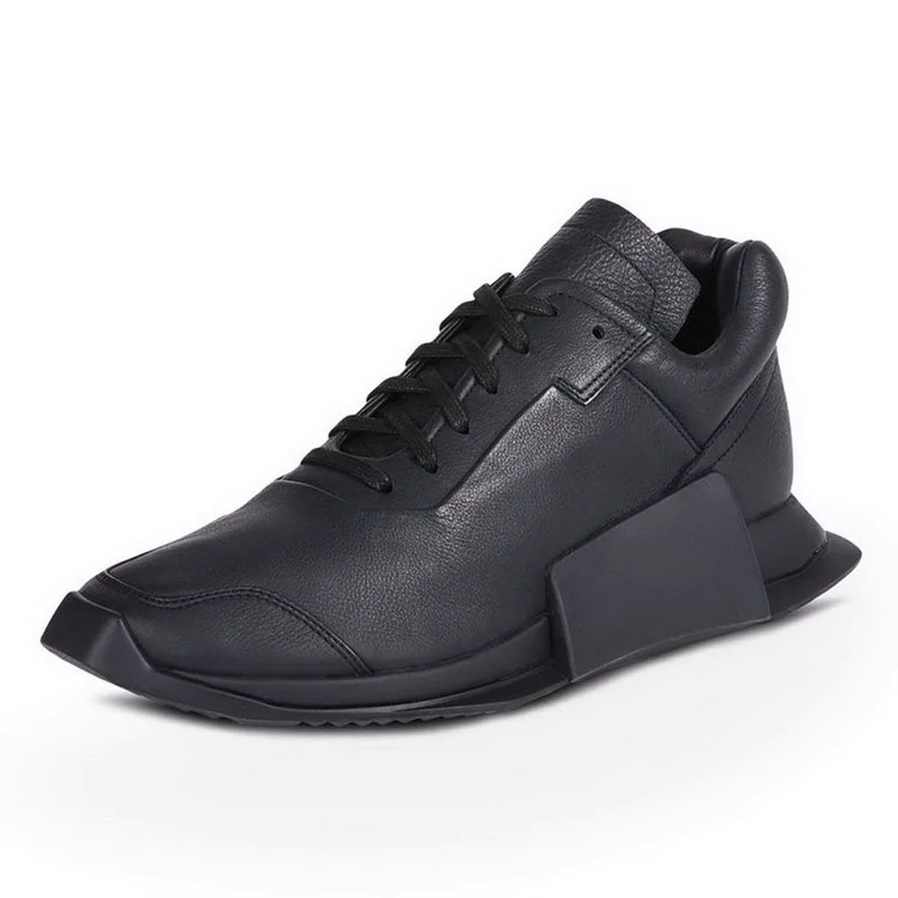

2018 men's leather casual shoes large size flat shoes