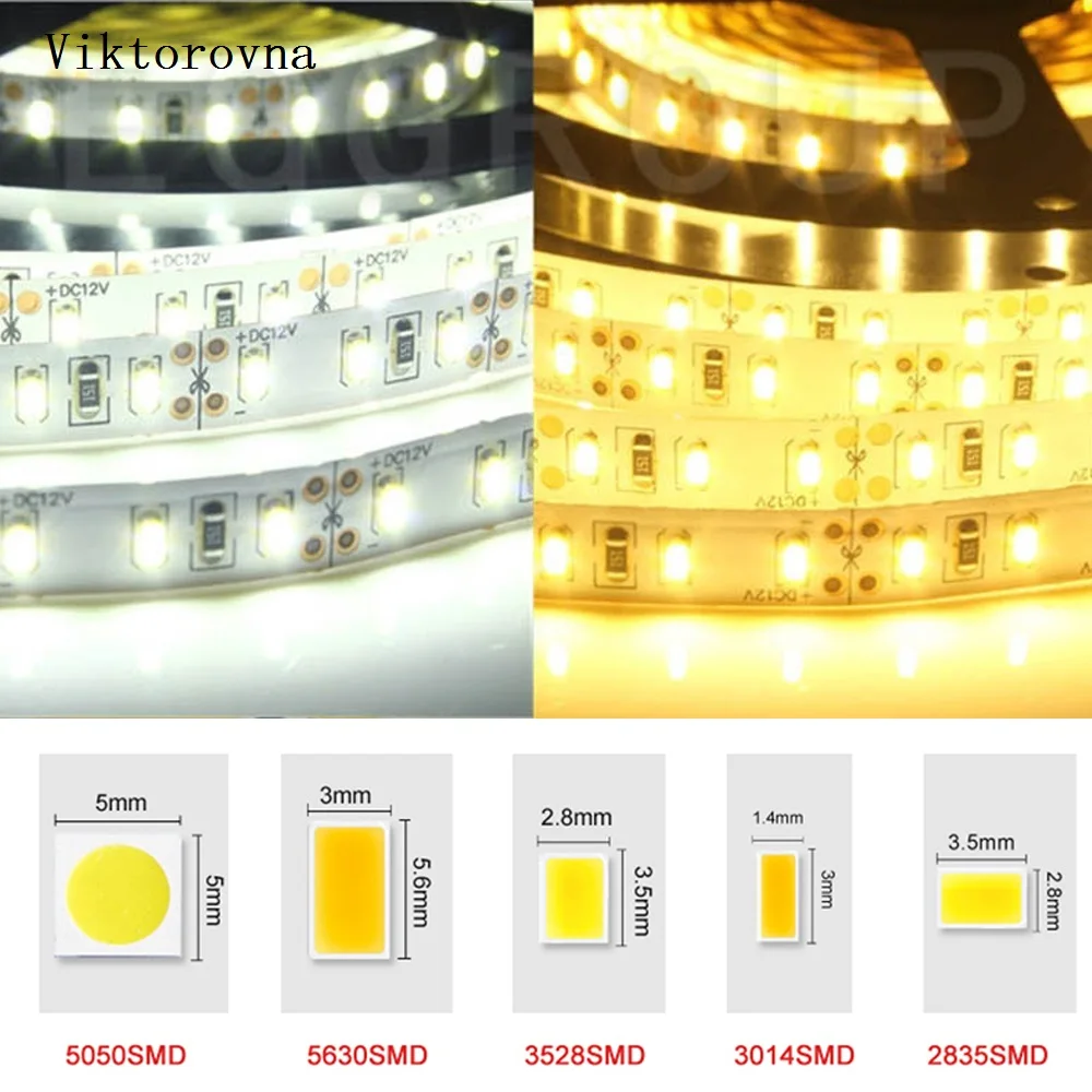 Кабель светодиодный полосы светильник лампы 12V 3528 5050 5630 5054 SMD теплый белый свет