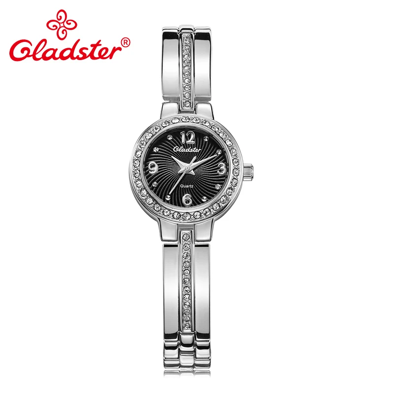 Gladster Роскошные ювелирные изделия золотые женские часы-браслет модные водонепроницаемые ЖЕНСКИЕ НАРЯДНЫЕ часы hardlexаналоговые Кварцевые женские наручные часы - Цвет: L6016LWK5S
