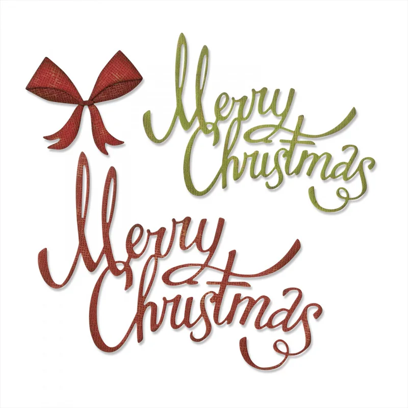 Merry Christmas Bow Die Cut