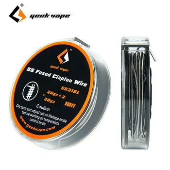 

Original 10ft GeekVape Fused Clapton SS316 Tape Wire 26GA*2/Paralleled+30GA vs 28GA*2/Paralleled+30GA DIY wire for RBA/RDA/RDTA
