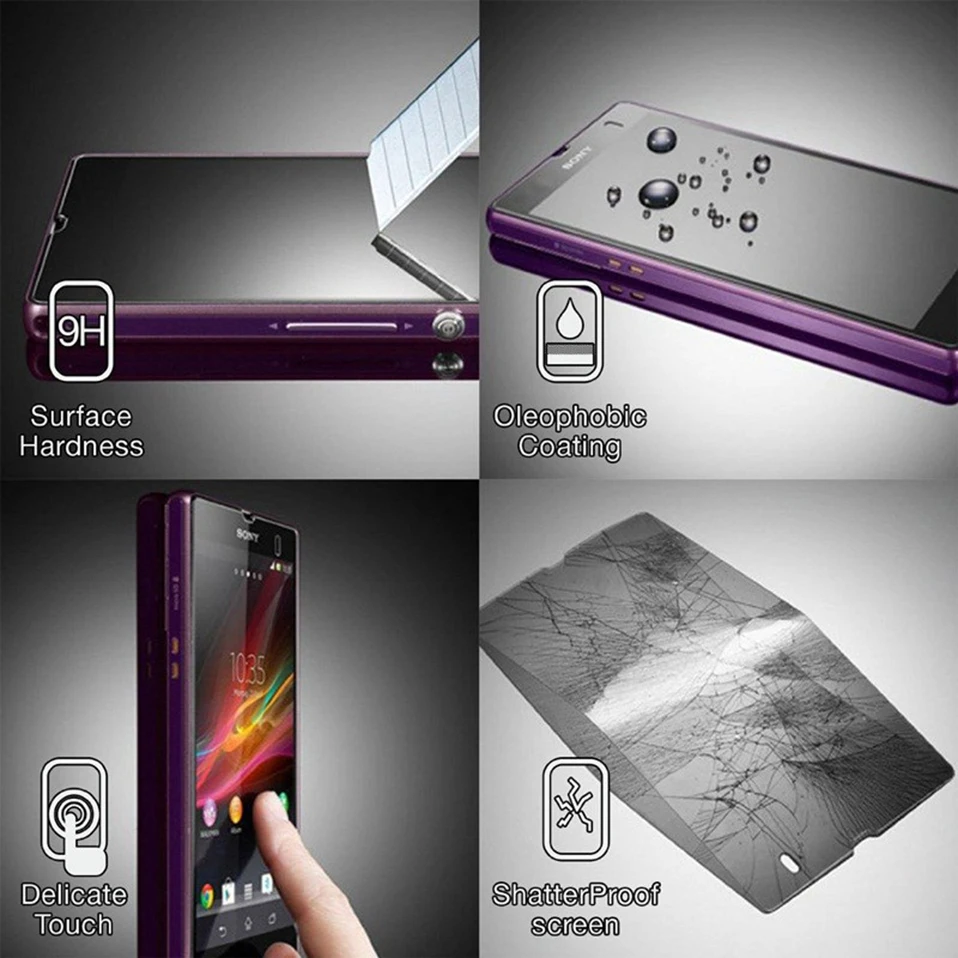 Screen protector for sony xperia Z1 Z2 Z3 Z5 Compact m2 m4 m5 c3 c4  (10)