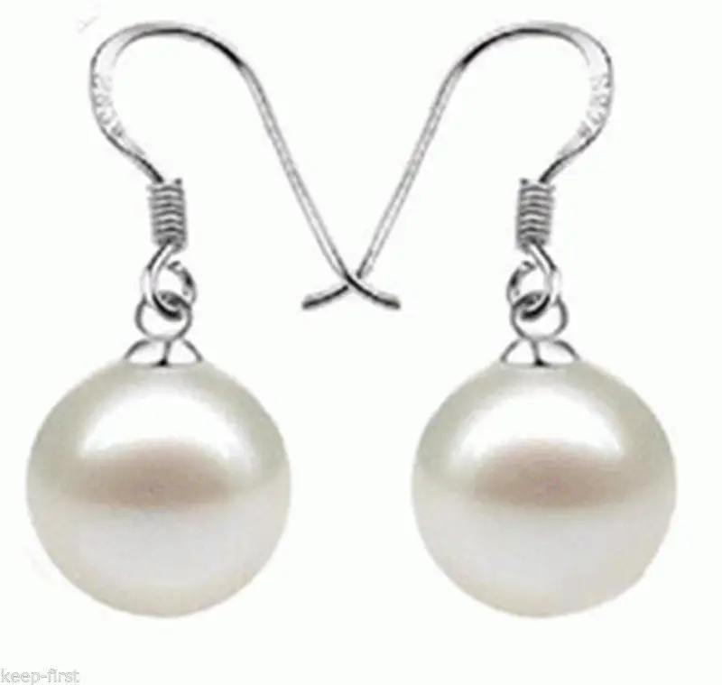 

Hot sale new Style >>>>SALE AAA 10MM white Natural shell pearl S925 leverback earring -Top quality free shipping
