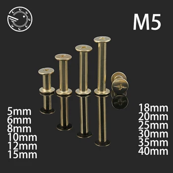 

M5*5/6/8/10/12/15/18/20/25/30/35/40mm Photo Album screw Snap Rivet Books Butt Screw assembling Bolts copper plating