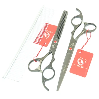 

2Pcs 7.0Inch Meisha Pet Grooming Cutting Scissors 6.5Inch Thinning Shears Straight&Curved Cut Tesouras Pet Supplies Combs HB0129