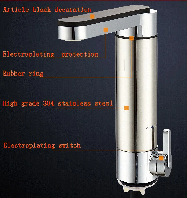 Электрический мгновенный проточный кран для воды. 3000 Вт нержавеющая сталь быстрый Электрический нагревательный кран кухонный водонагреватель