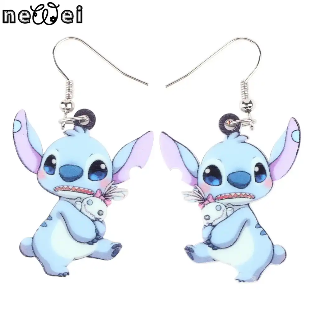 Newei marca de gota longa adorável dos desenhos animados anime brincos acrílico jóias quentes meninas dos desenhos animados das crianças brincos acessórios