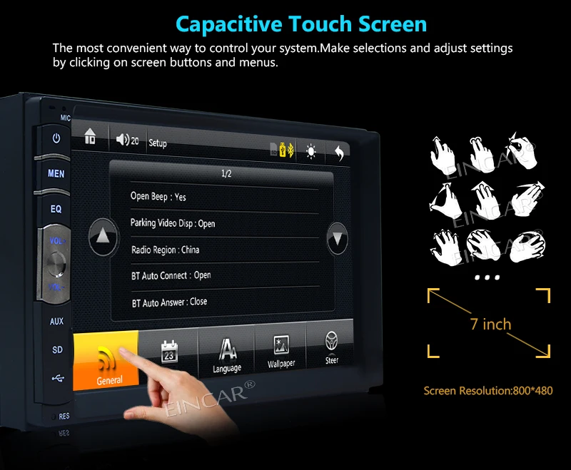 Perfect Hot 2 Din Car DVD Player Double Din Car Audio Video Player DVD/VCD/CD/USB/SD/FM/AM/ radio Bluetooth MP5 Auto Multimedia Player 5