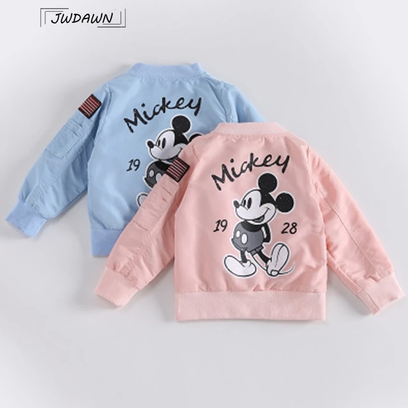 

Mickey Jacket Kids Clothing Cartoon Printed Cotton Outwear Long Sleeve Flight Jacket Clothing Baby Girls Boys Coat Kids Clothes