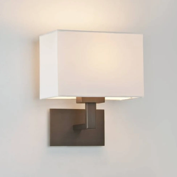 led Antique Wall Sconce Lights for Hotel Guest Room American Style Square Shade Wall Lamp For Living Room Bedroom Bedside Lamp