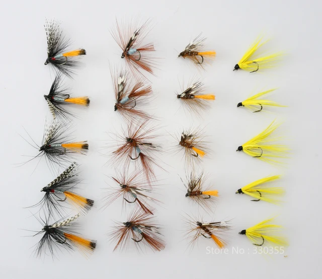 40Pcs March Brown Adamss Mosquito 12 Dry Flies Trout Fly Fishing Lures