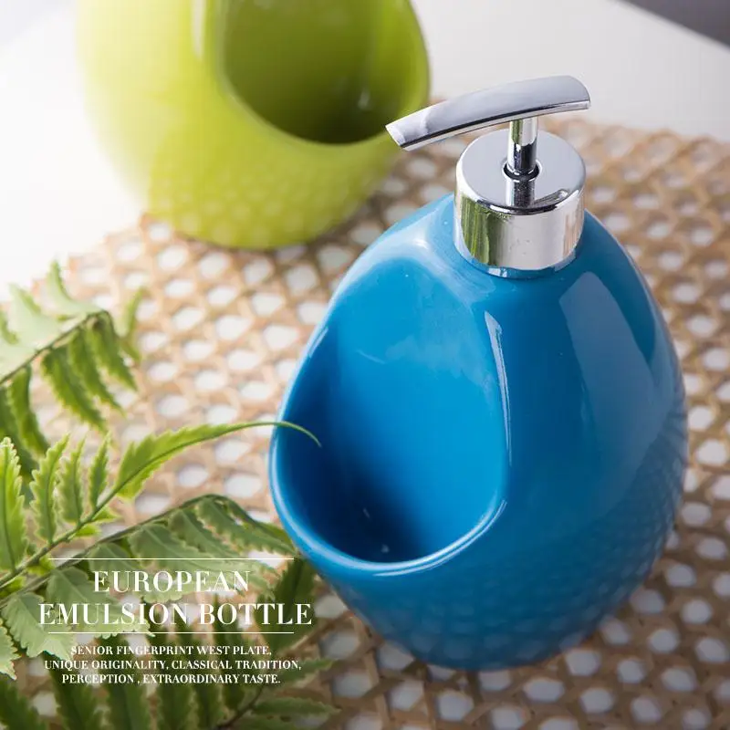 Fashion bathroom sanitary ware ceramic hand washing liquid bottle bottle
