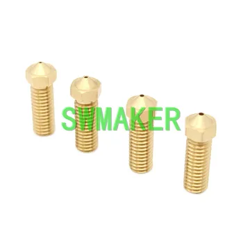 

SWMAKER 5pcs All-Metal Brass nozzle 1.75mm filament with 0.6mm 0.8mm 1.0mm 1.2mm high flow big caliber lengthen Volcano mouth no