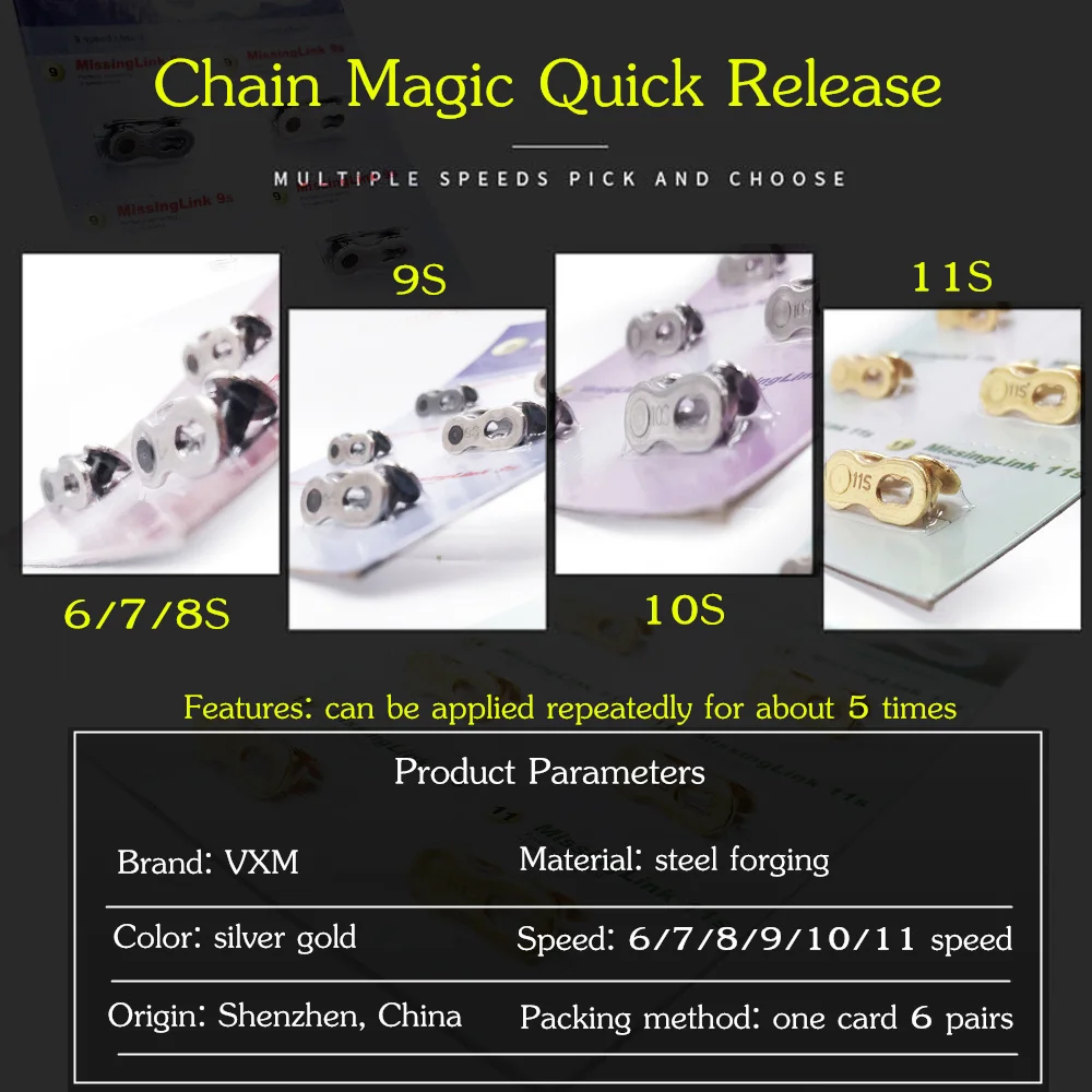 Cheap VXM missing-link Authentic MTB bicycle Road bike lock 6/7/8/9/10/11 speed chain magic quick release buckle cycling accessories 1 Cheap VXM missing-link Authentic MTB bicycle Road bike lock 6/7/8/9/10/11 speed chain magic quick release buckle cycling accessories 1