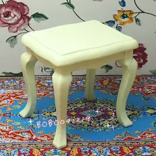 Кукольный домик Миниатюрный 1:12 Игрушка Мебель Для гостиной Белый Деревянный Стол H5cm Fur04