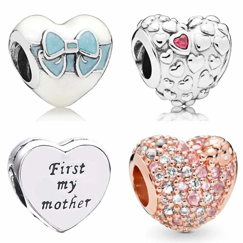 

Rose Gleaming Ladybird Heart Mum In A Million Bow Wraps Up Heart Charms Fit Pandora Bracelet 925 Sterling Silver Bead Jewelry