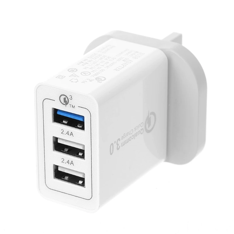 

ALITER QC 3.0 30W Quick Charger 3 Port USB Hub Wall Charger Adapter EU US UK Plug