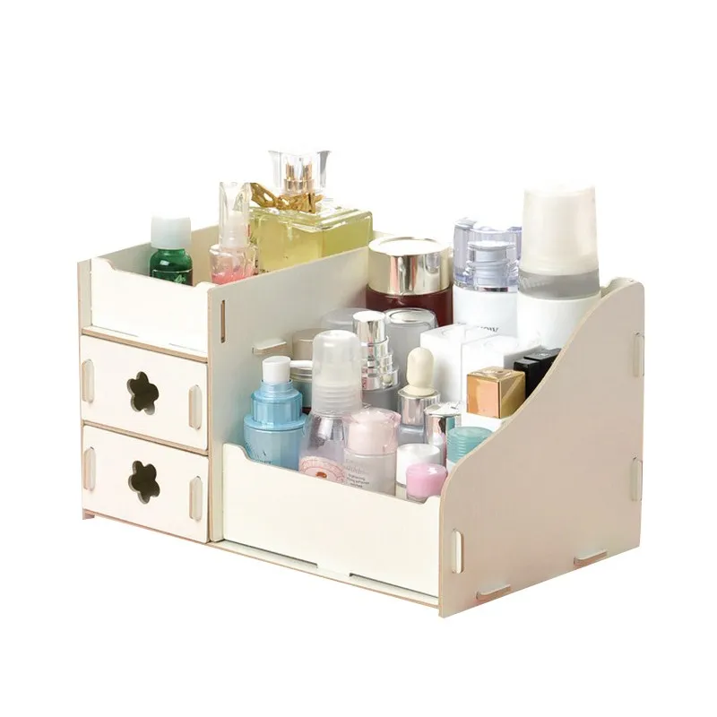 

DIY Creative Desktop Storage Box Case Office Cosmetics Organizer Office Supplies Gift New 23*15.5*13.5 White Makeup Organizer