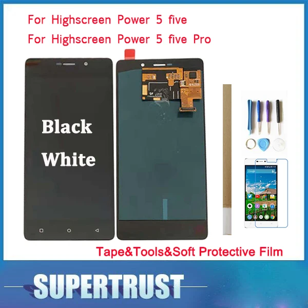 

For Highscreen Power 5 power five power 5 pro power five pro LCD Display+Touch Screen Digitizer Assembly Black White Color