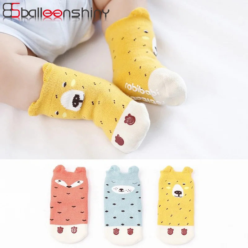 

BalleenShiny Baby Boys Girls Cute Cartoon Socks Children Infant Lovely Soft Breathable Thicken Keep Warm Autumn Winter New Socks