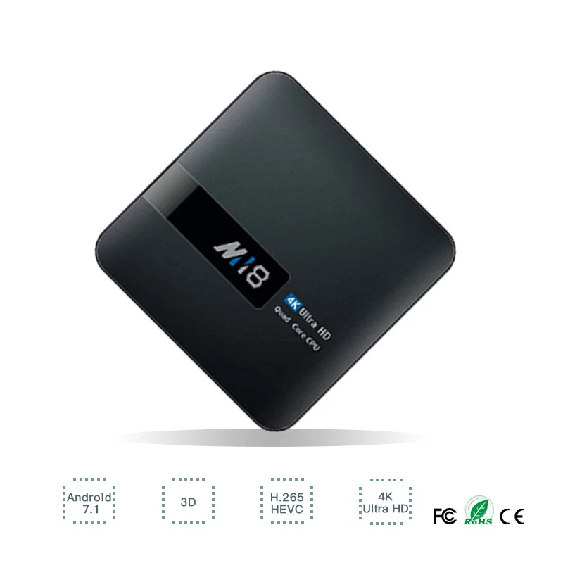 M18 Android 7,1 Smart tv Box S905W 2+ 16G Bluetooth WiFi STB HD Smart медиаплеер HDMI AV видео выход Поддержка DLNA tf-карты