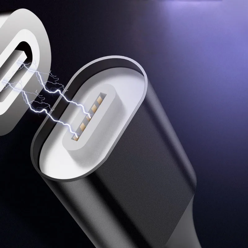 Боковой светодиодный магнитный Micro Usb кабель для iPhone 6S/8/x зарядка магнитное поглощение Microusb Магнитная строка данных для samsung