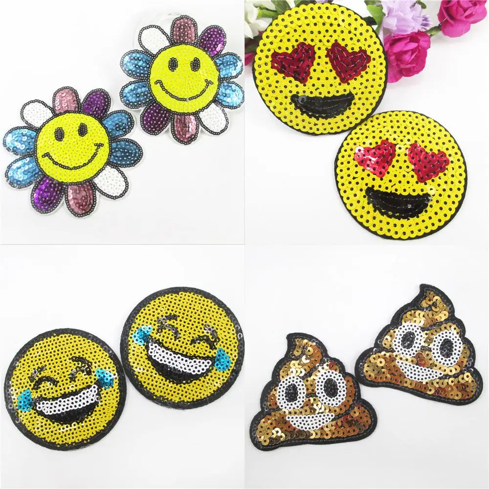 Aliexpresscom  buy smile smiling face sequins embroidery patch diy